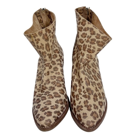 MATISSE Premier Leather Leopard Print Western Style Bootie with side zip - Picture 3 of 8